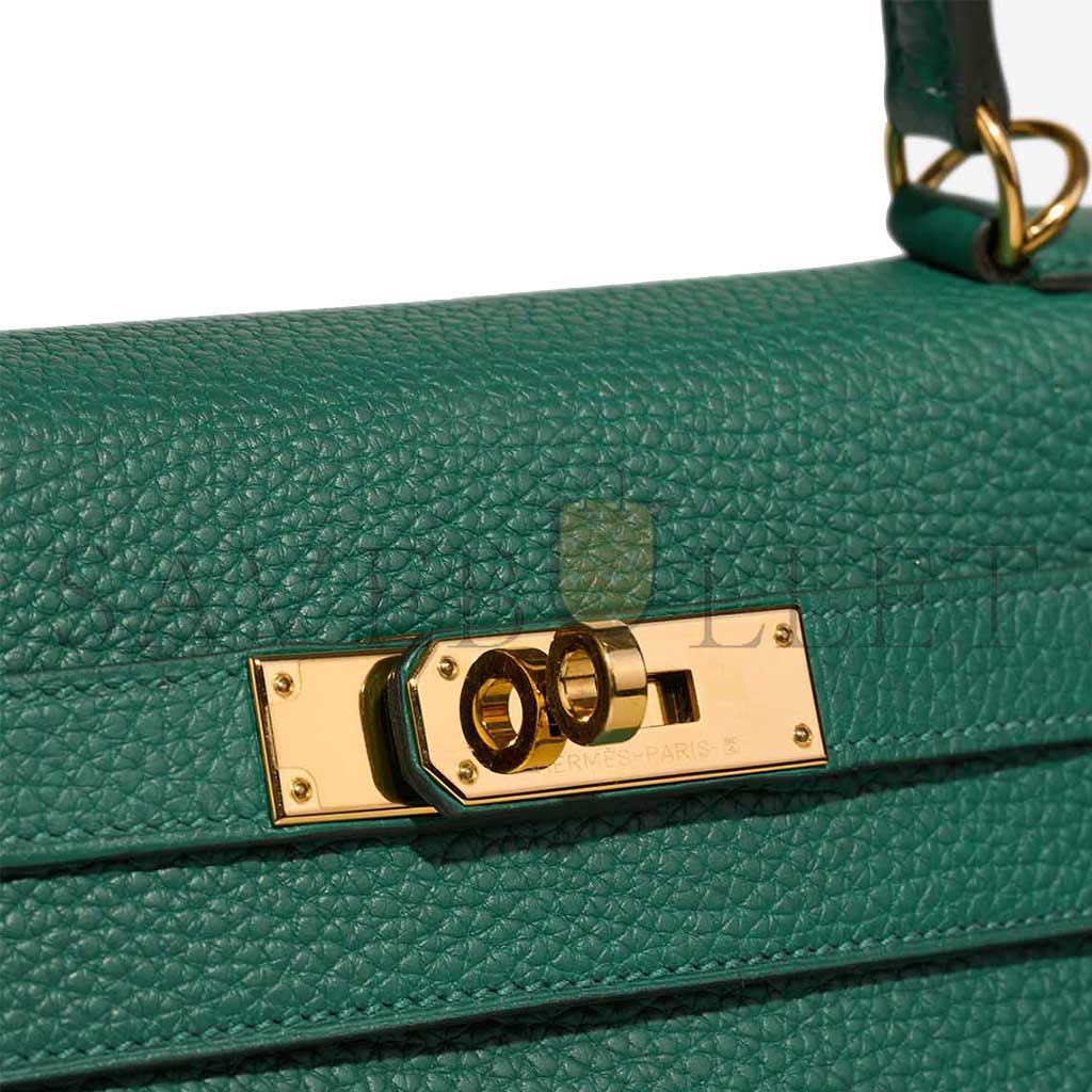 H**mes master kelly 25 malachite green gold buckle (25*17*7cm)